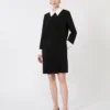 Short cady dress, black
