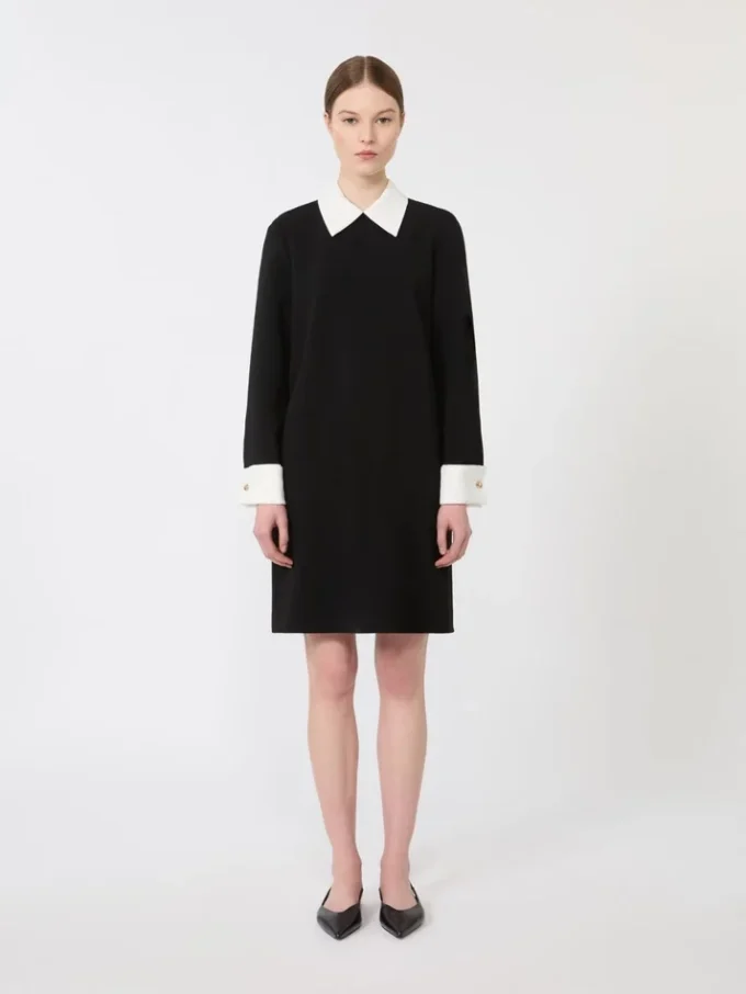 Short cady dress, black