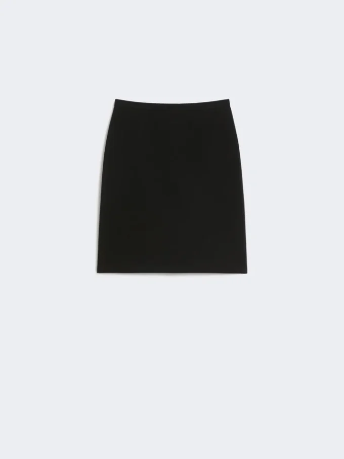Short cady skirt, black