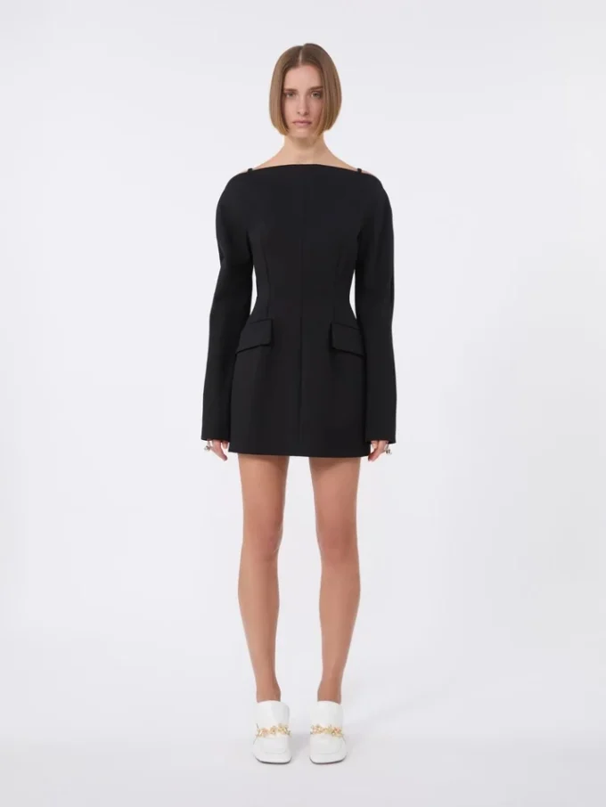 Short contoured cady dress , black Short contoured cady dress , black