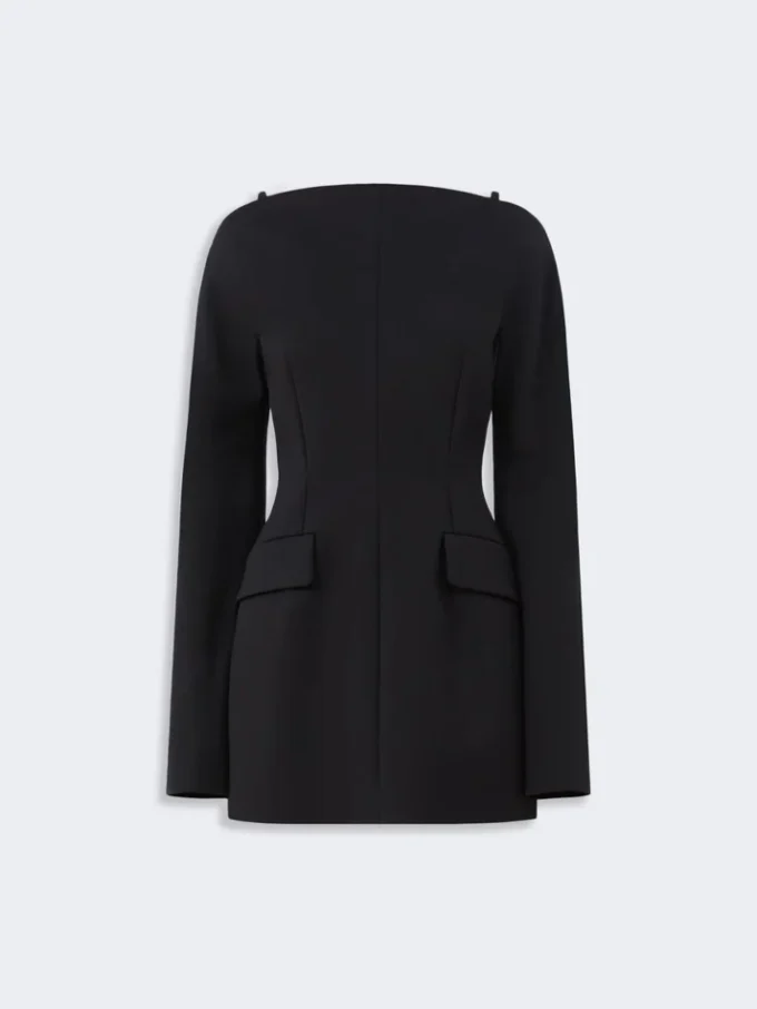 Short contoured cady dress , black Short contoured cady dress , black