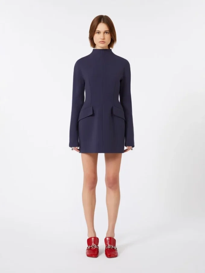 Short, contoured gabardine dress , midnightblue