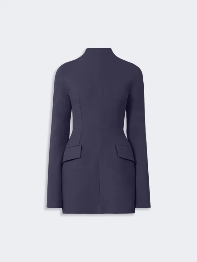 Short, contoured gabardine dress , midnightblue