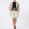 Short cotton duster coat, sand