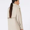 Short cotton duster coat, sand