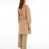 Short double-faced wool coat, camel