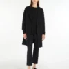 Short double-faced wool coat, midnightblue