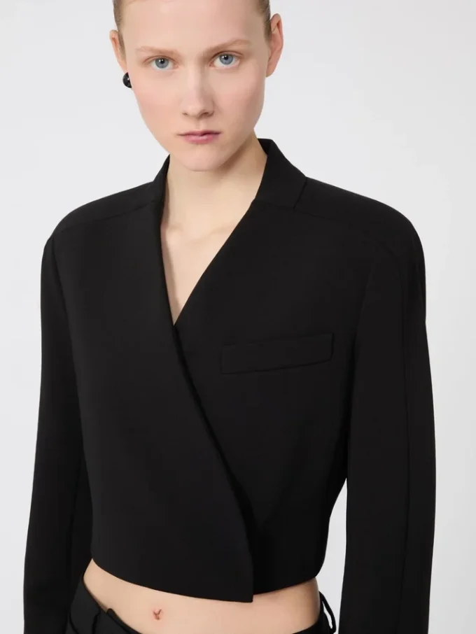 Short jersey jacket, black