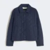 Short padded jacket in water-repellent fabric, navy