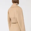 Short pure wool outerwear, caramel