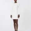 Short scuba jersey dress, ivory