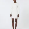 Short scuba jersey dress, ivory