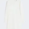 Short scuba jersey dress, ivory