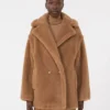 Short teddy bear icon coat, camel
