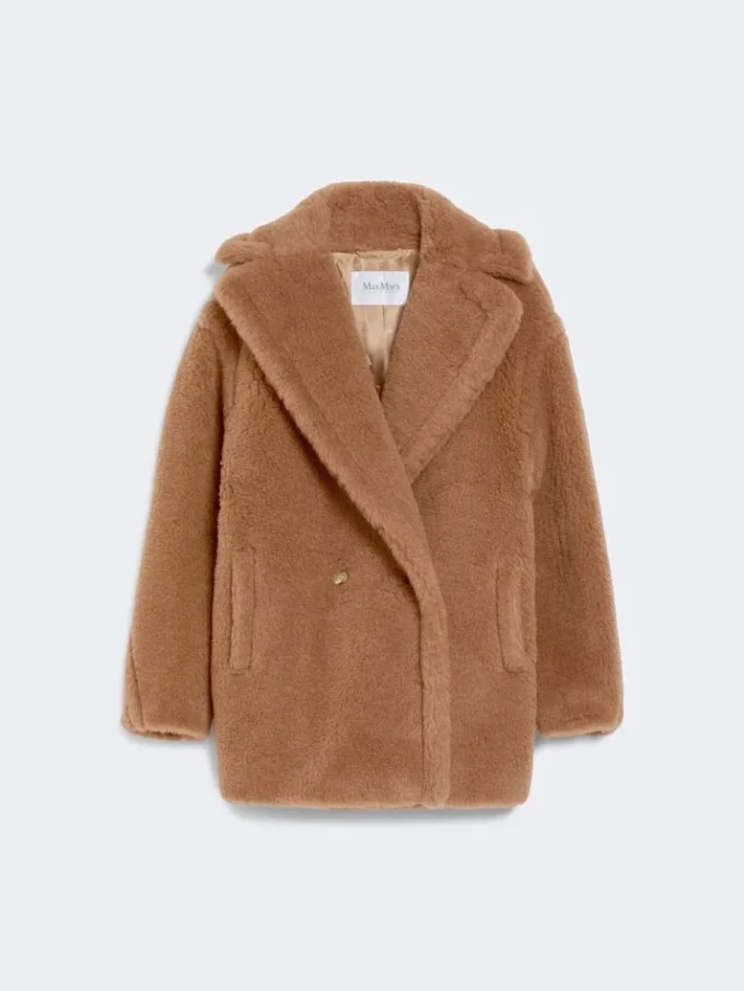 Short teddy bear icon coat, camel