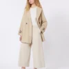 Short trench coat in water-repellent canvas, beige