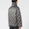 Short water-repellent canvas down jacket, dark grey