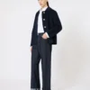 Short wool and cashmere jacket, midnightblue