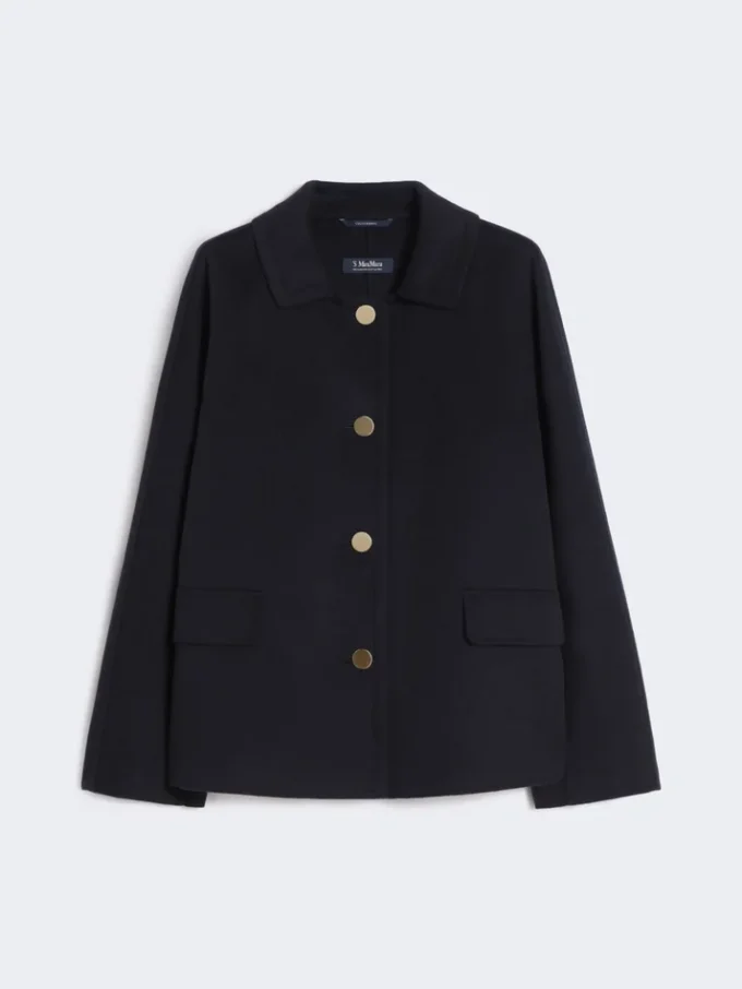 Short wool and cashmere jacket, midnightblue