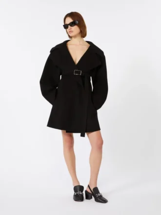 Short wool coat, black