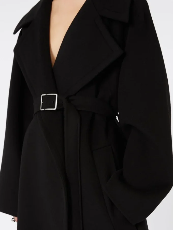 Short wool coat, black