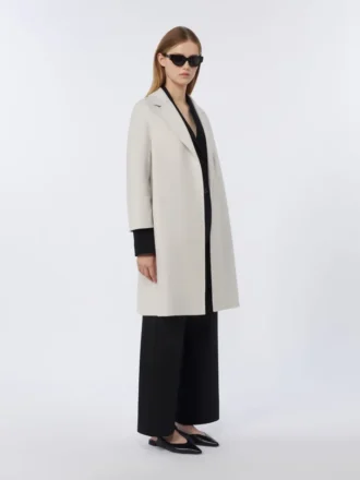 Short wool coat, ivory