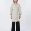 Short wool coat, ivory