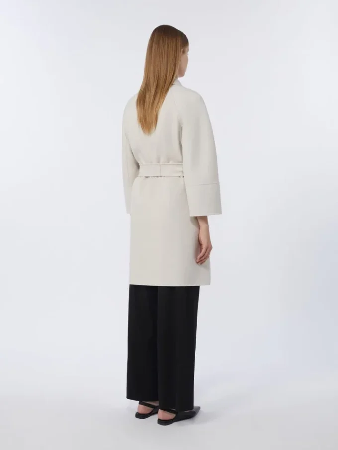 Short wool coat, ivory