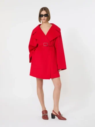 Short wool coat, red