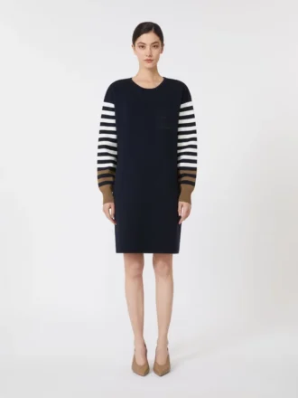 Short wool dress, ultramarine
