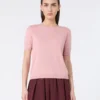 Silk and cotton jumper, pink