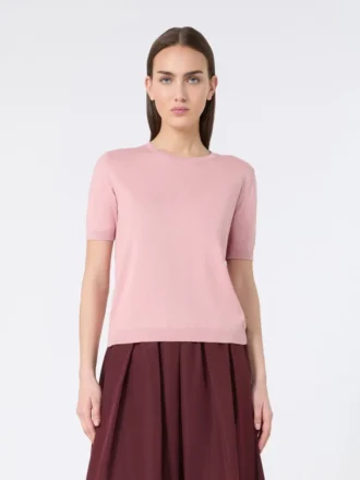 Silk and cotton jumper, pink
