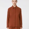 Silk canvas shirt, terra cotta