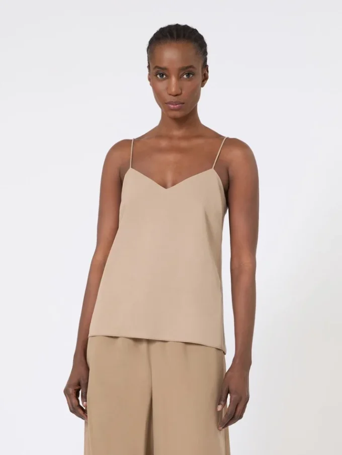 Silk canvas top, hazelnut brown