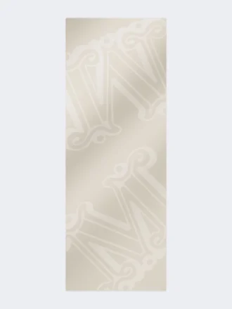 Silk, cashmere and wool jacquard stole, beige Silk, cashmere and wool jacquard stole, beige