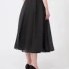 Silk circle skirt, black