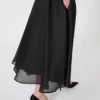 Silk circle skirt, black