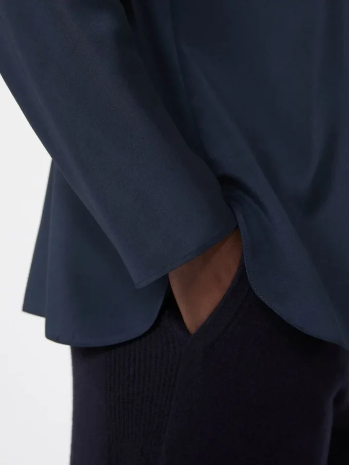 Silk crepe de chine blouse, ultramarine