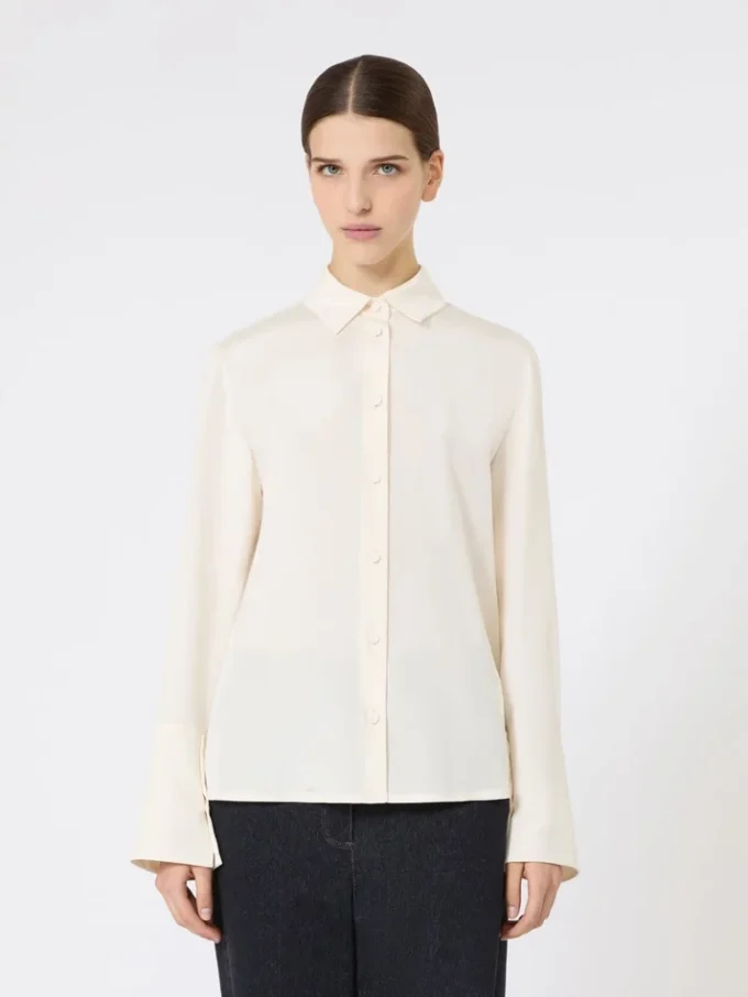 Silk crepe de chine shirt, ivory Silk crepe de chine shirt, ivory