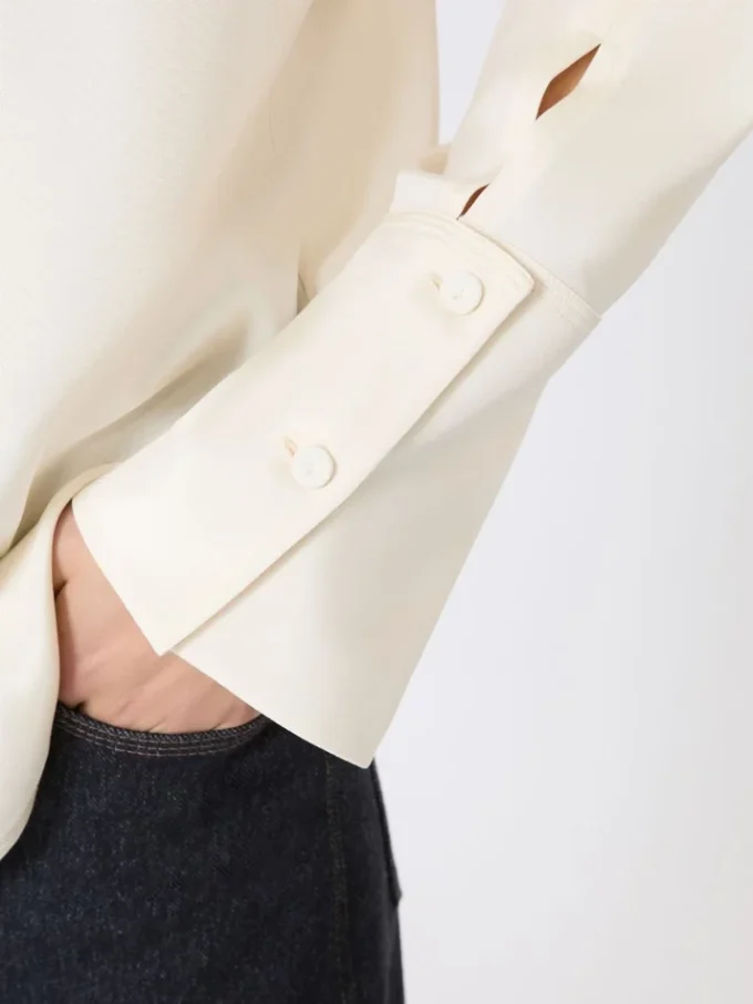 Silk crepe de chine shirt, ivory Silk crepe de chine shirt, ivory