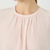 Silk crew-neck blouse, pink