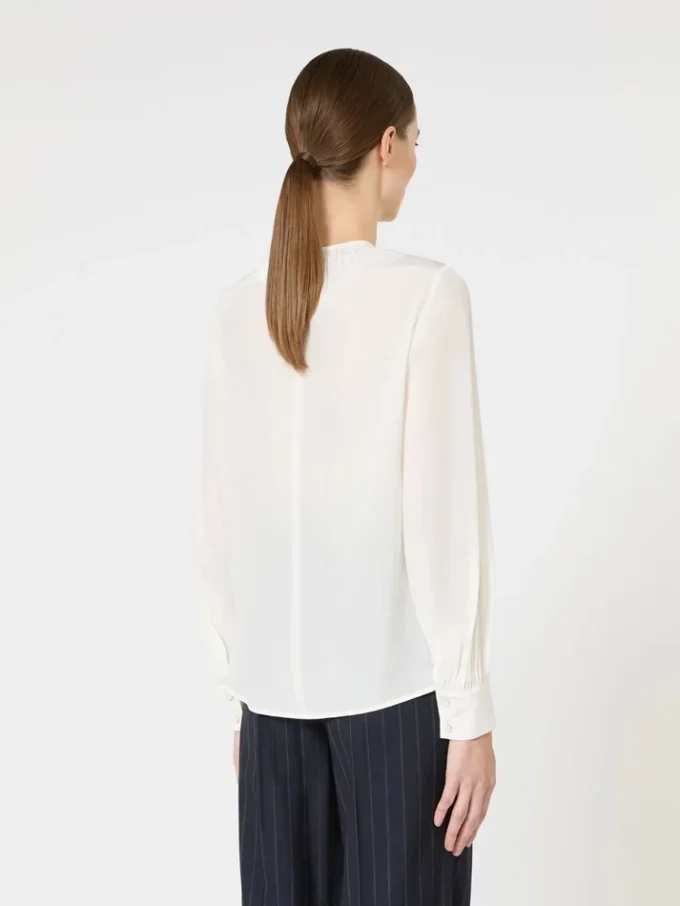 Silk crew-neck blouse, silk