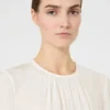Silk crew-neck blouse, silk