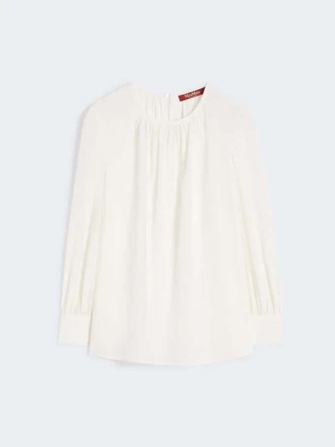 Silk crew-neck blouse, silk