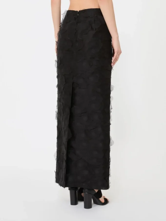 Silk jacquard midi skirt, black Silk jacquard midi skirt, black
