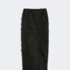 Silk jacquard midi skirt, black Silk jacquard midi skirt, black