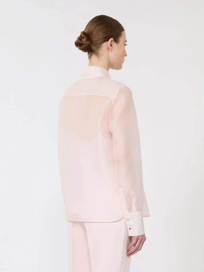 Silk organza shirt, pink