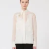Silk organza shirt, white