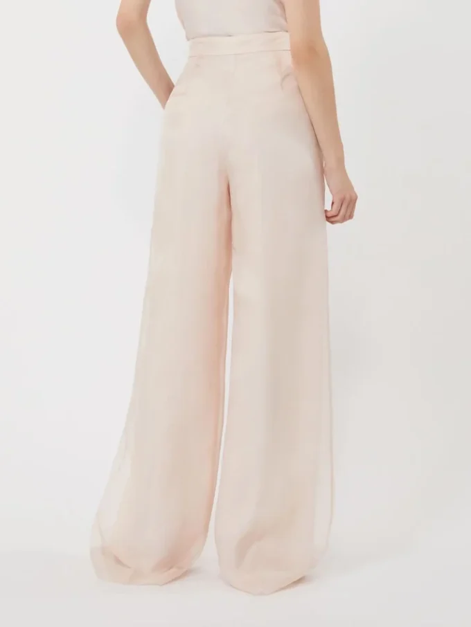 Silk organza trousers, powder Silk organza trousers, powder