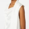 Silk satin top, white Silk satin top, white